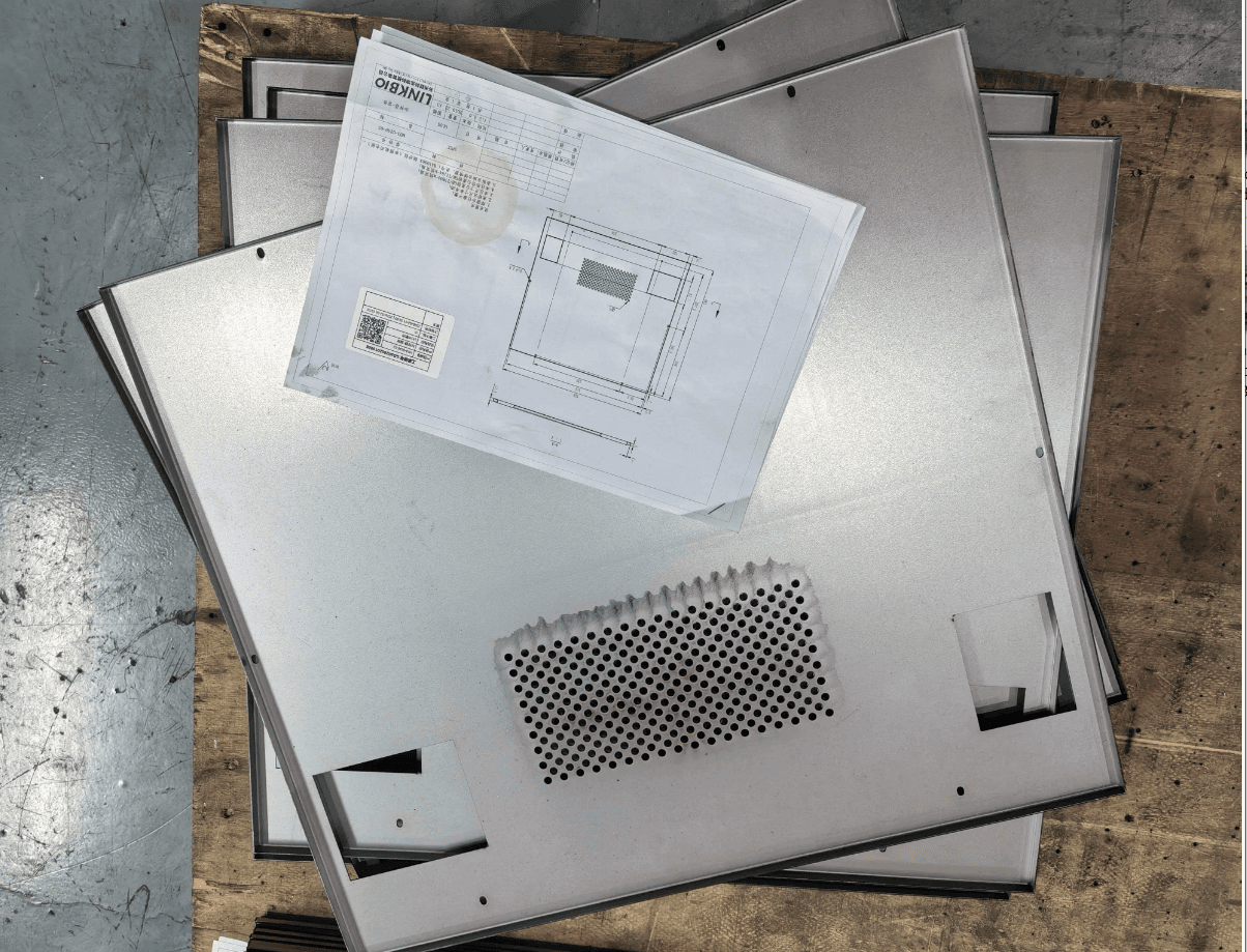 Precision sheet metal panels with engineering drawings